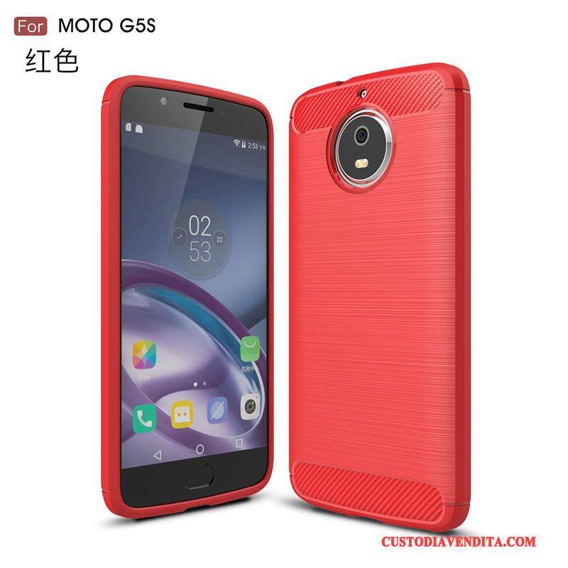 Custodia Moto G5s Protezione Rosso Seta, Cover Moto G5s Telefono Anti-caduta