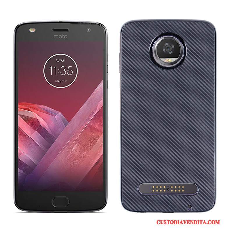 Custodia Moto Z2 Play Protezione Tendenza Anti-caduta, Cover Moto Z2 Play Blu Fibra