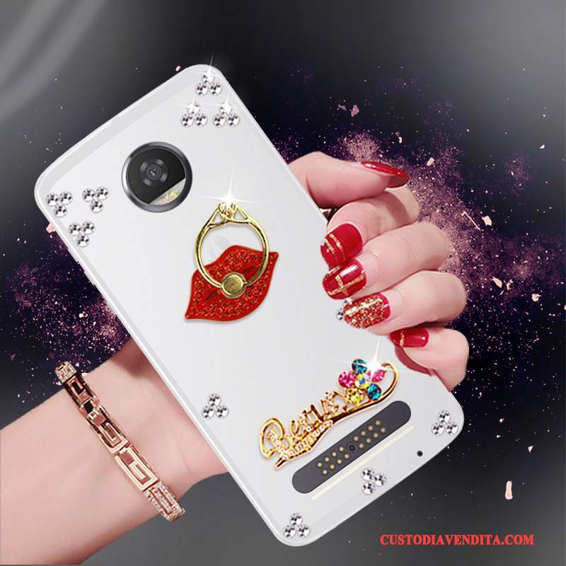 Custodia Moto Z2 Play Strass Morbido Oro, Cover Moto Z2 Play Protezione Telefono