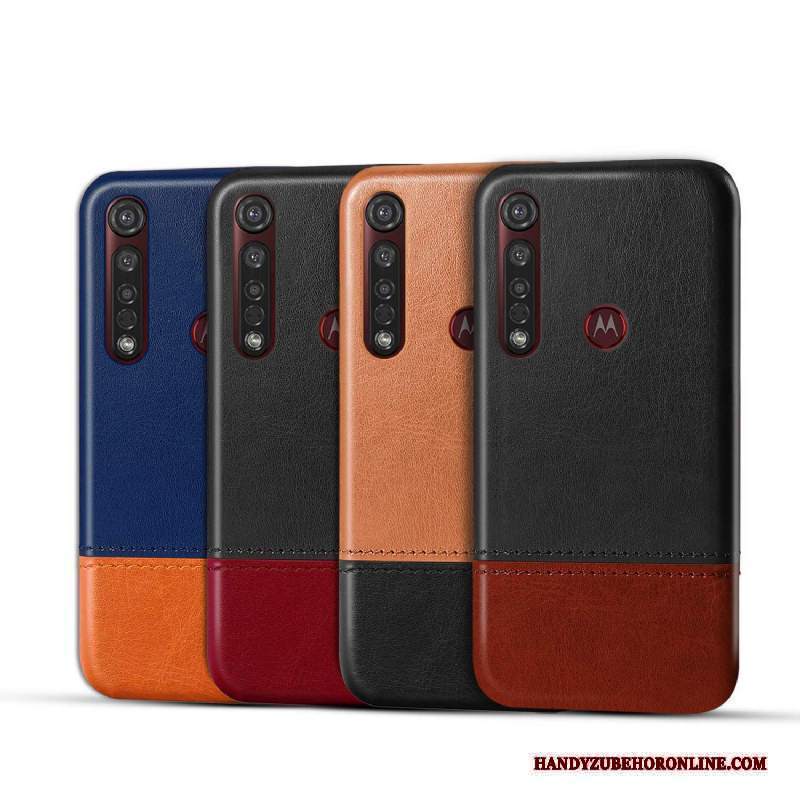 Custodia Motorola One Macro Creativo Affari Nero, Cover Motorola One Macro Pelle Bicoloretelefono