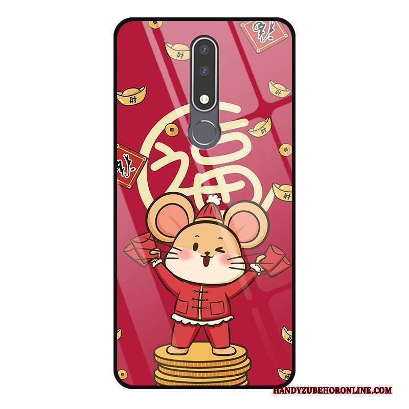 Custodia Nokia 3.1 Plus Protezione Rosso Ratto, Cover Nokia 3.1 Plus Cartone Animato Morbido Tutto Incluso