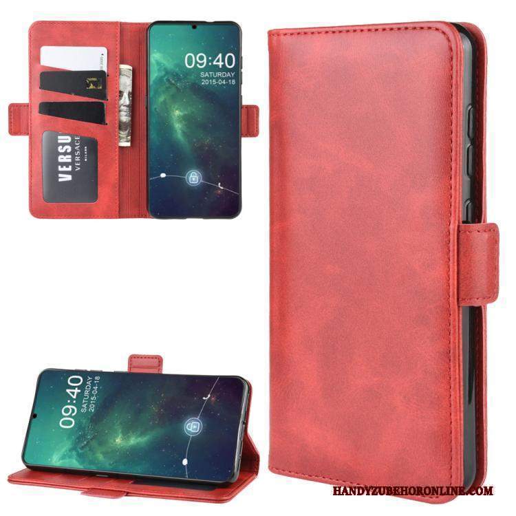 Custodia Nokia 6.2 Folio Affari Rosso, Cover Nokia 6.2 Pelle Piccolatelefono