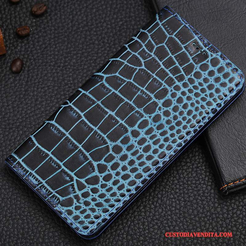 Custodia Nokia 6 Pelle Telefono Blu Scuro, Cover Nokia 6 Protezione