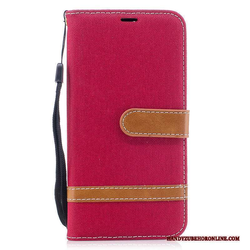 Custodia Nokia 7.2 Folio Telefono Denim, Cover Nokia 7.2 Protezione Nuovo Rosso