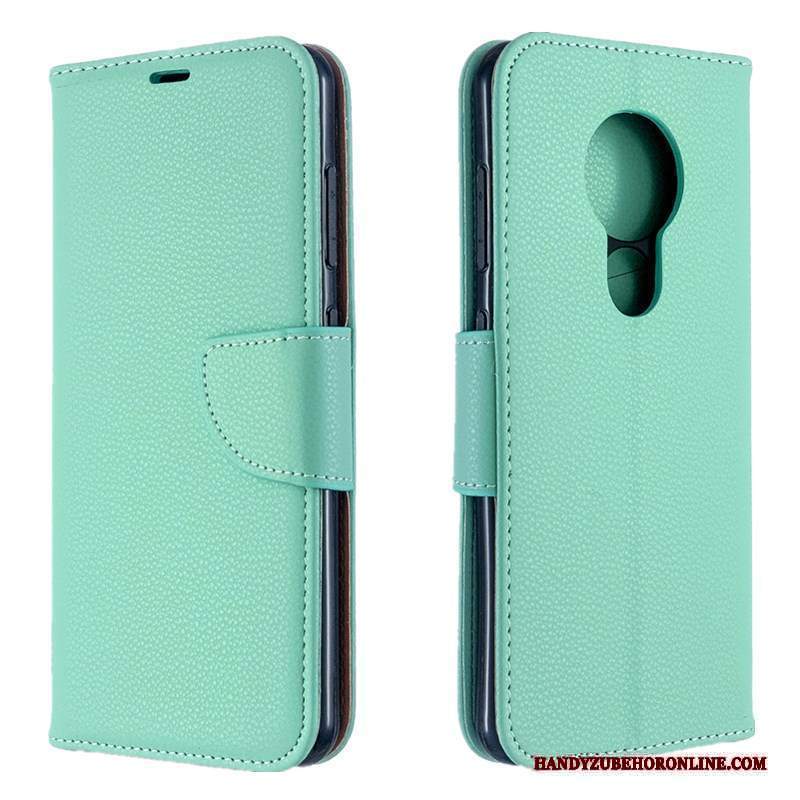 Custodia Nokia 7.2 Pelle Tendenza Carta, Cover Nokia 7.2 Portafoglio Verde Nuovo