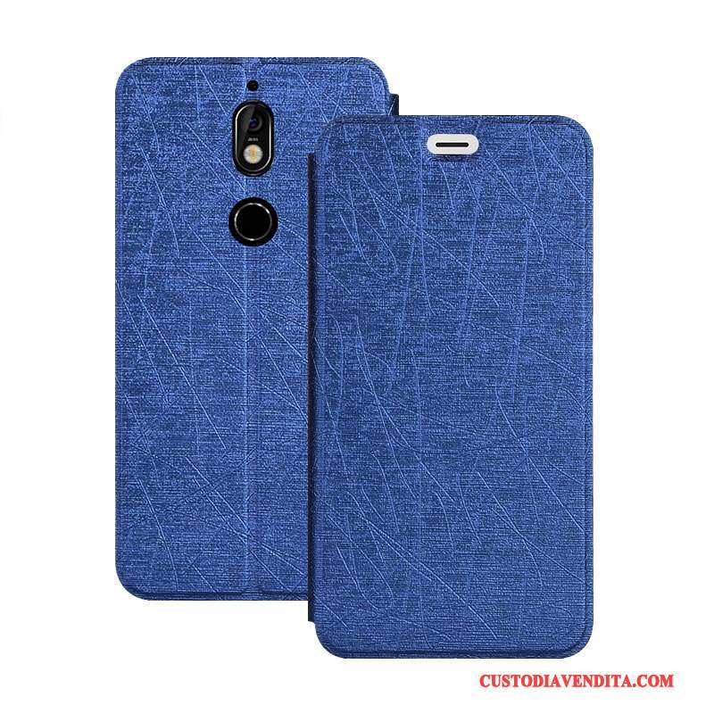 Custodia Nokia 7 Pelle Colore Supporto, Cover Nokia 7 Folio Blutelefono