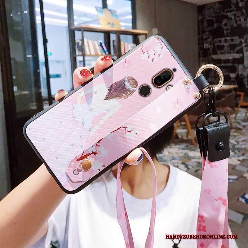 Custodia Nokia 7 Plus Rosa Pu, Cover Nokia 7 Plus Telefono Anti-caduta