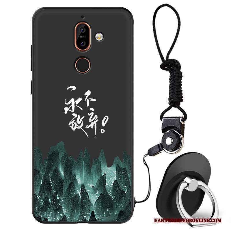 Custodia Nokia 7 Plus Silicone Di Personalità Anti-caduta, Cover Nokia 7 Plus Moda Nerotelefono