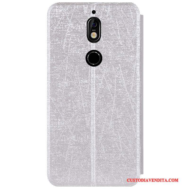 Custodia Nokia 7 Protezione Argento Anti-caduta, Cover Nokia 7 Folio Supportotelefono