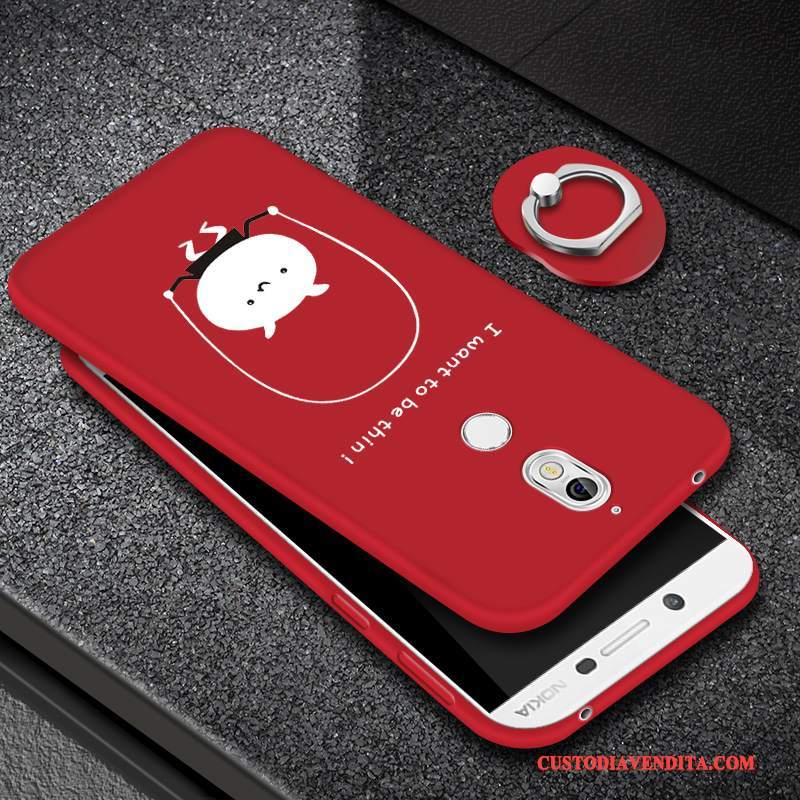 Custodia Nokia 7 Protezione Morbido Macchiati, Cover Nokia 7 Tendenza Rosso