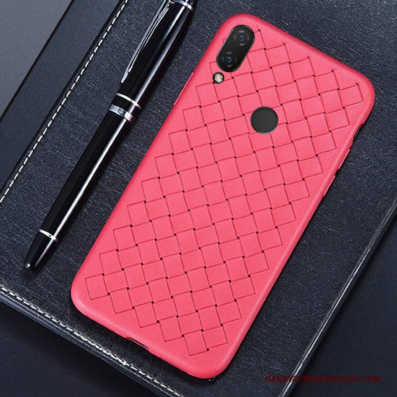 Custodia Redmi 7 Rosso Semplici, Cover Redmi 7 Intrecciate Di Personalità