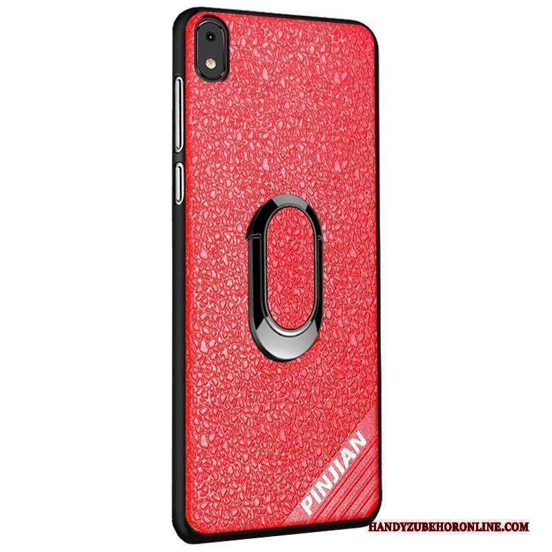 Custodia Redmi 7a Goffratura Macchiati Piccola, Cover Redmi 7a Pelle Rosso Modello