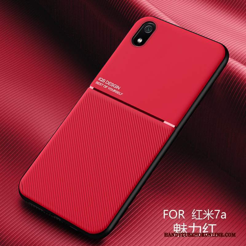 Custodia Redmi 7a Pelle Morbido Tutto Incluso, Cover Redmi 7a Silicone Difficile Rosso