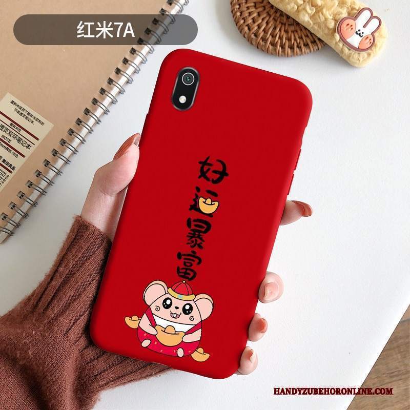 Custodia Redmi 7a Protezione Grande Rosso, Cover Redmi 7a Cartone Animato Bello Morbido