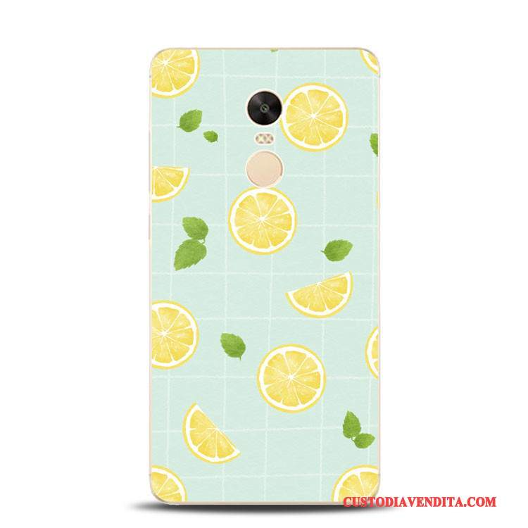 Custodia Redmi Note 4x Goffratura Limone Fresco, Cover Redmi Note 4x Verde Alto