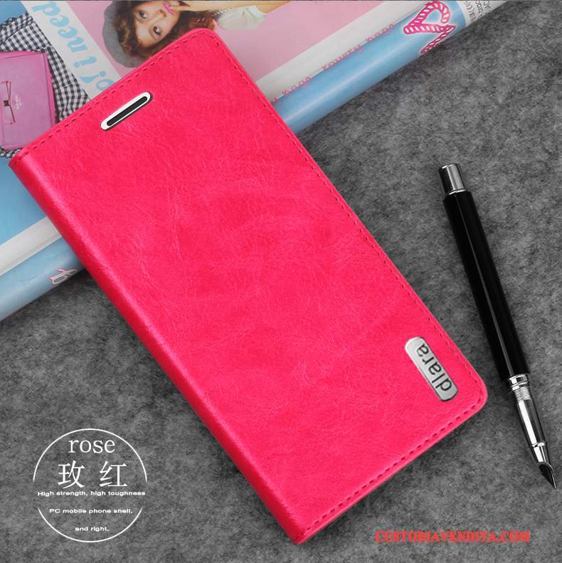 Custodia Redmi Note 5 Pelle Tutto Incluso Tendenza, Cover Redmi Note 5 Moda Rosso Anti-caduta