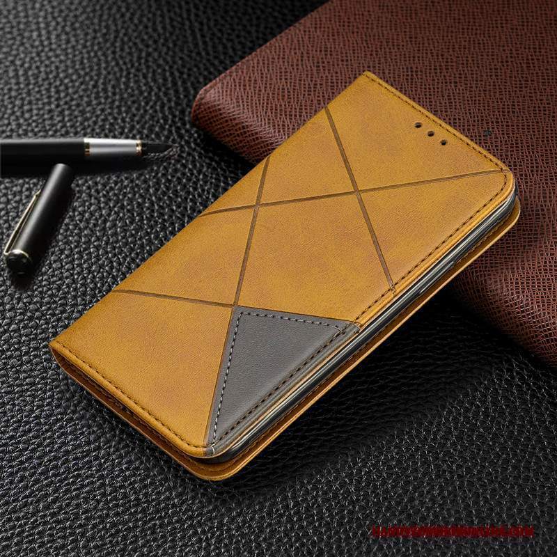 Custodia Samsung Galaxy A20s Folio Giallotelefono, Cover Samsung Galaxy A20s Pelle Tutto Incluso Automaticamente