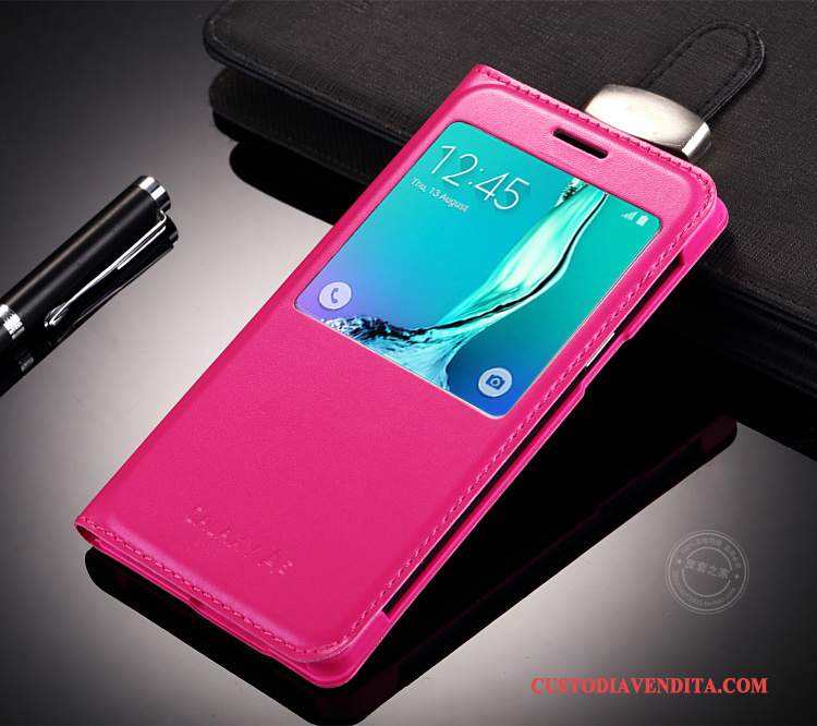 Custodia Samsung Galaxy A3 2015 Pelle Rosso Nuovo, Cover Samsung Galaxy A3 2015 Folio Telefono