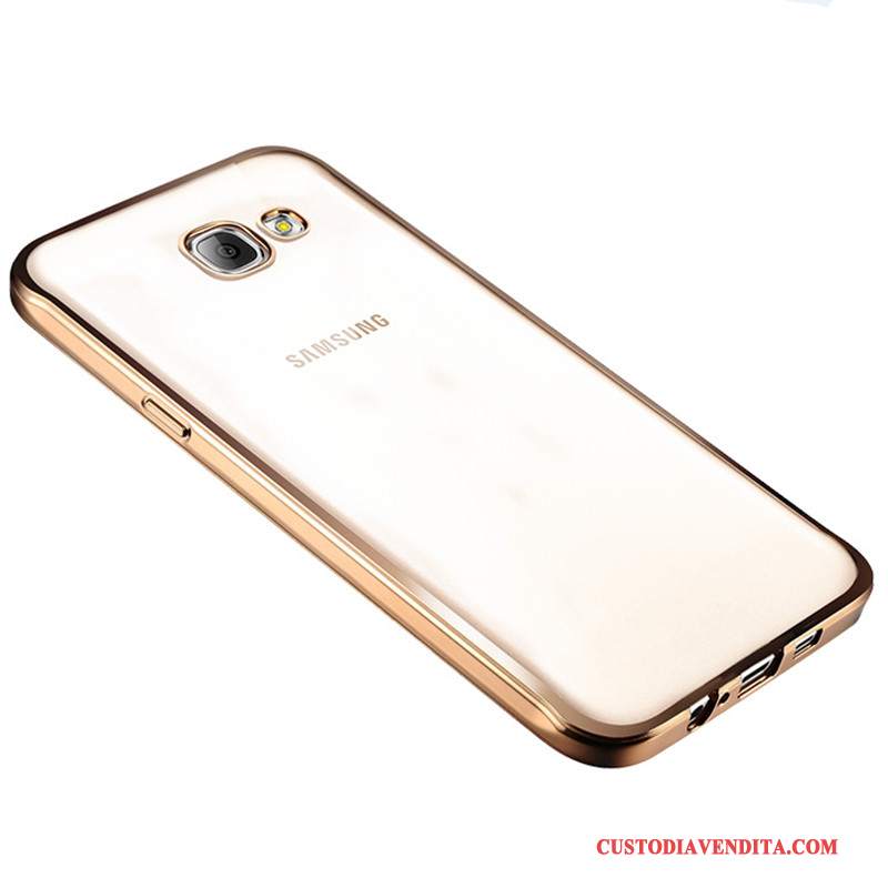 Custodia Samsung Galaxy A3 2016 Silicone Morbido Oro, Cover Samsung Galaxy A3 2016 Protezione Trasparente