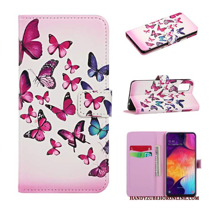 Custodia Samsung Galaxy A41 Pelle Tendenzatelefono, Cover Samsung Galaxy A41 Cartone Animato Rosa Tutto Incluso