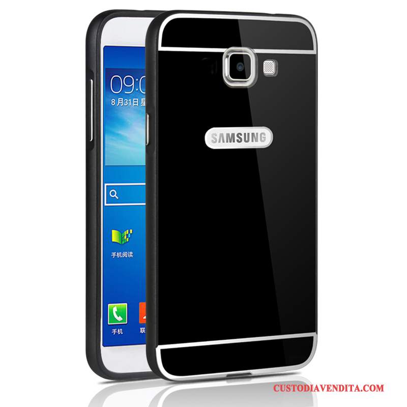 Custodia Samsung Galaxy A5 2016 Protezione Telaio Metallo, Cover Samsung Galaxy A5 2016 Nero Anti-caduta