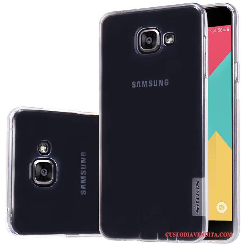 Custodia Samsung Galaxy A5 2016 Silicone Bianco Oro, Cover Samsung Galaxy A5 2016 Sottili Nuovo