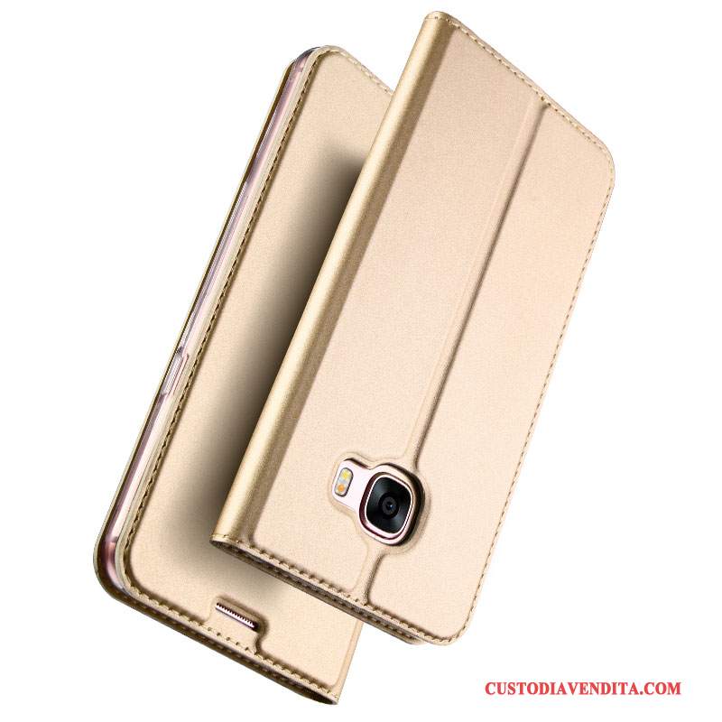 Custodia Samsung Galaxy A5 2017 Pelle Leggere Oro, Cover Samsung Galaxy A5 2017 Folio Affari Supporto