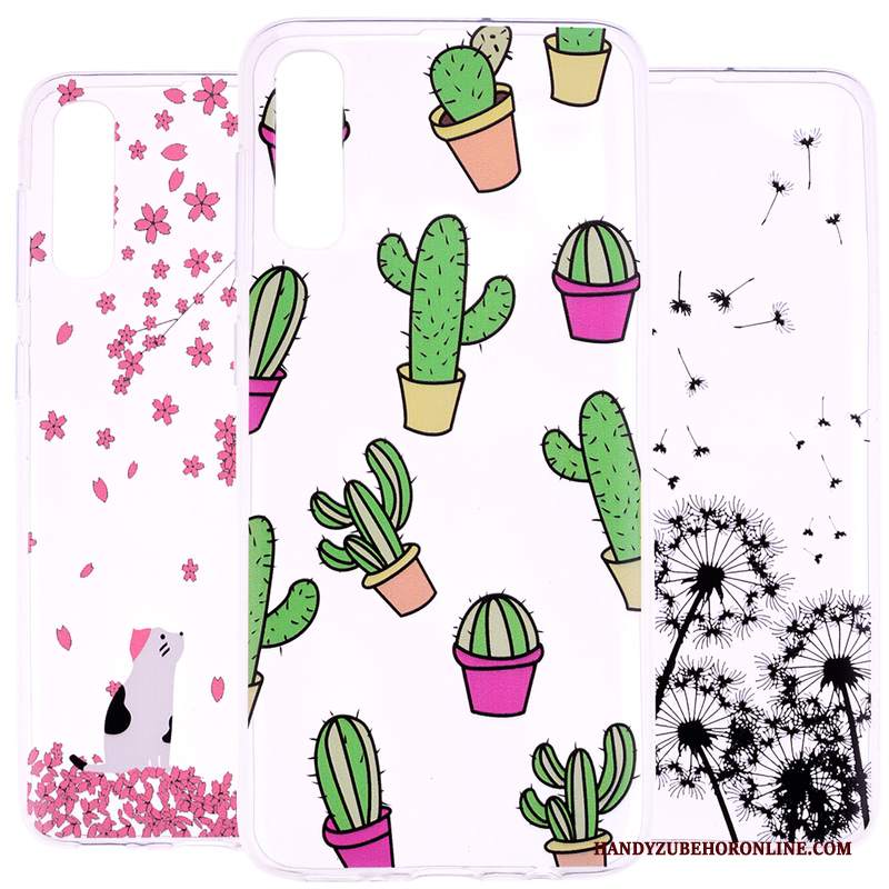 Custodia Samsung Galaxy A50 Cartone Animato Morbido Sottile, Cover Samsung Galaxy A50 Creativo Telefono Bianco