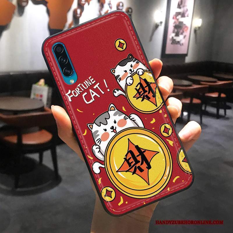 Custodia Samsung Galaxy A50s Pelle Anti-caduta Rosso, Cover Samsung Galaxy A50s Protezione Ricchezza Modello