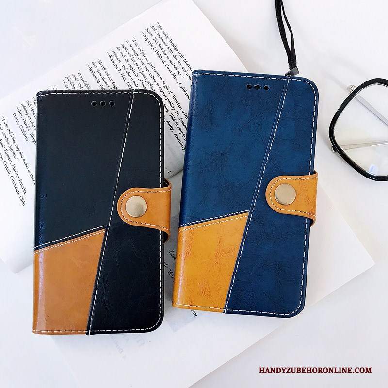 Custodia Samsung Galaxy A6+ Protezione Telefono Blu, Cover Samsung Galaxy A6+ Pelle Affari