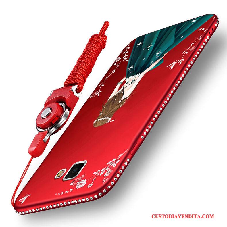 Custodia Samsung Galaxy A7 2016 Silicone Rosso Macchiati, Cover Samsung Galaxy A7 2016 Protezione Morbido Anti-caduta