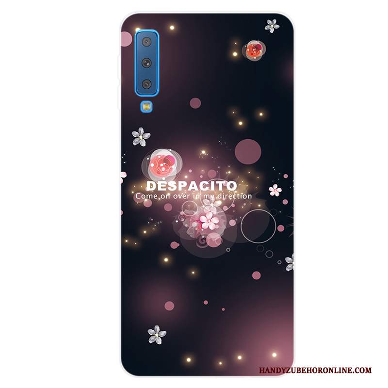 Custodia Samsung Galaxy A7 2018 Silicone Morbido Fresco, Cover Samsung Galaxy A7 2018 Protezione Tutto Incluso Rosa