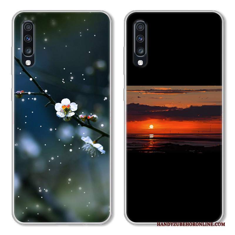 Custodia Samsung Galaxy A70 Cartone Animato Biancotelefono, Cover Samsung Galaxy A70 Silicone Nero Anti-caduta