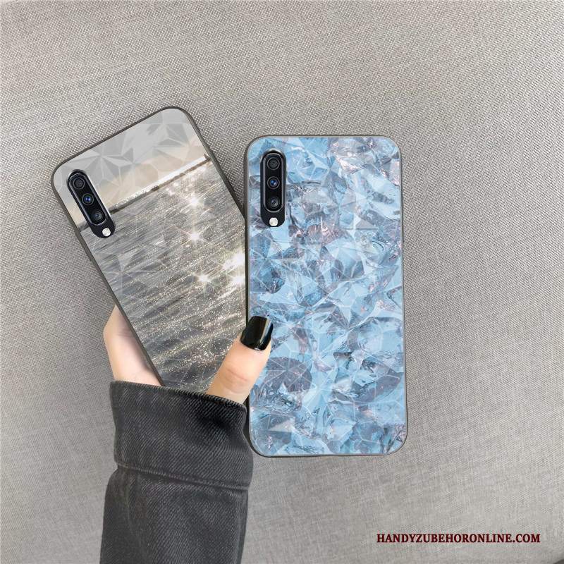 Custodia Samsung Galaxy A70 Moda Blu Semplici, Cover Samsung Galaxy A70 Anti-caduta Colorato