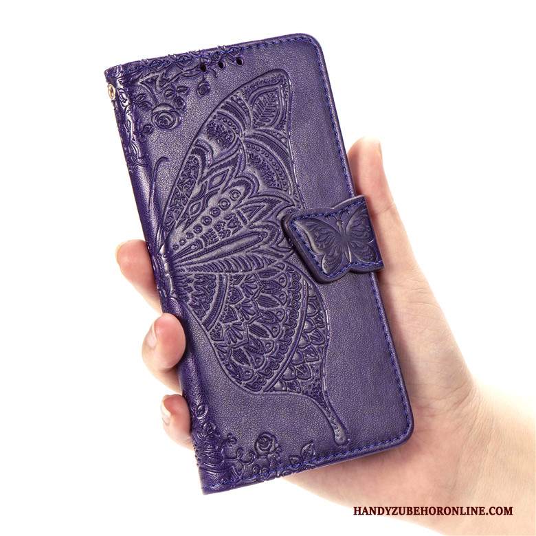 Custodia Samsung Galaxy A70 Pelle Fiori Porpora, Cover Samsung Galaxy A70 Folio Telefono Morbido