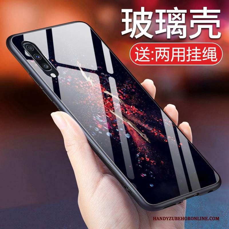 Custodia Samsung Galaxy A70 Protezione Nero Di Personalità, Cover Samsung Galaxy A70 Vetro Stellato