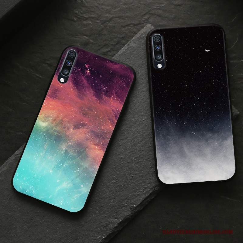 Custodia Samsung Galaxy A70 Protezione Telefono Marchio Di Tendenza, Cover Samsung Galaxy A70 Nero Anti-caduta