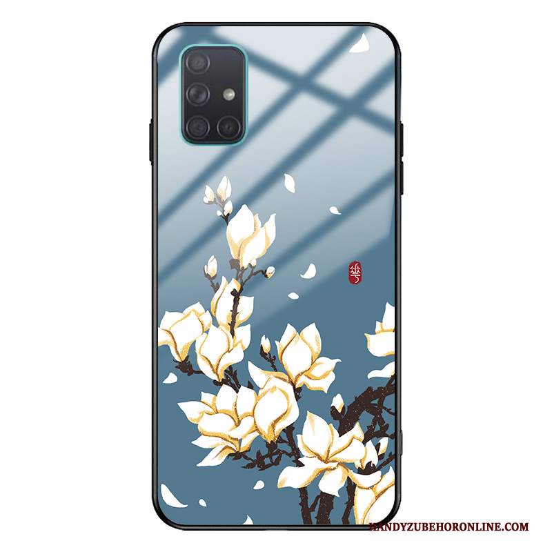 Custodia Samsung Galaxy A71 Moda Arte Blu, Cover Samsung Galaxy A71 Protezione Semplici Anti-caduta