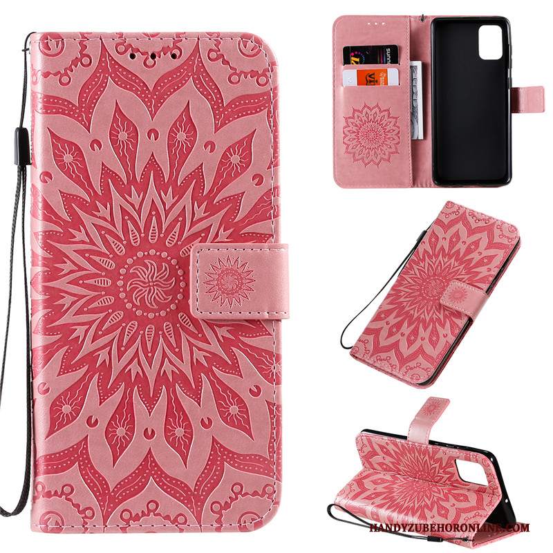 Custodia Samsung Galaxy A71 Pelle Telefono Anti-caduta, Cover Samsung Galaxy A71 Protezione Rosa Tutto Incluso