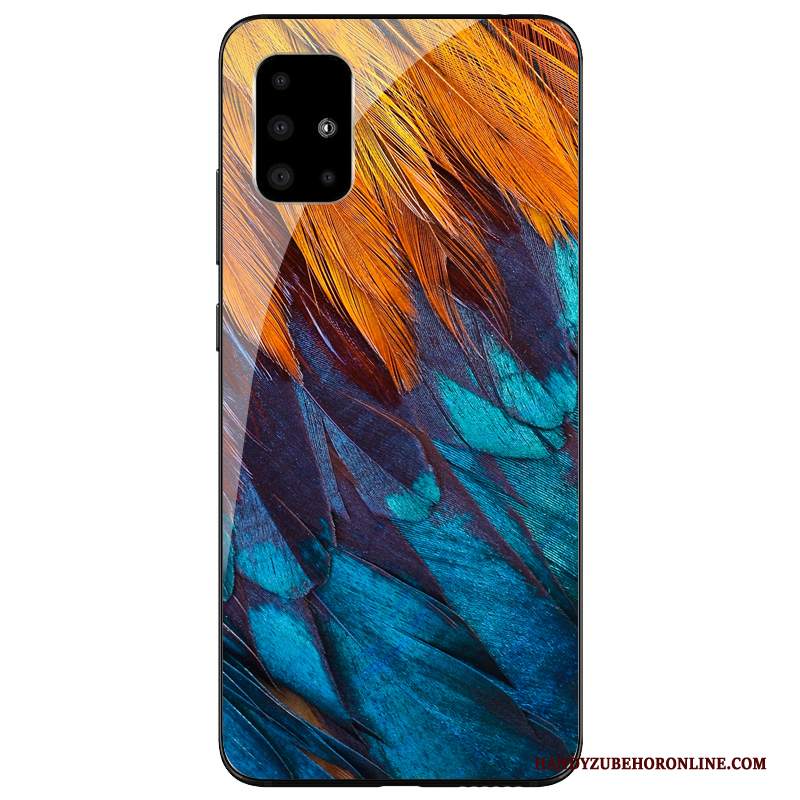 Custodia Samsung Galaxy A71 Silicone Anti-caduta Vetro, Cover Samsung Galaxy A71 Creativo Telefono Blu