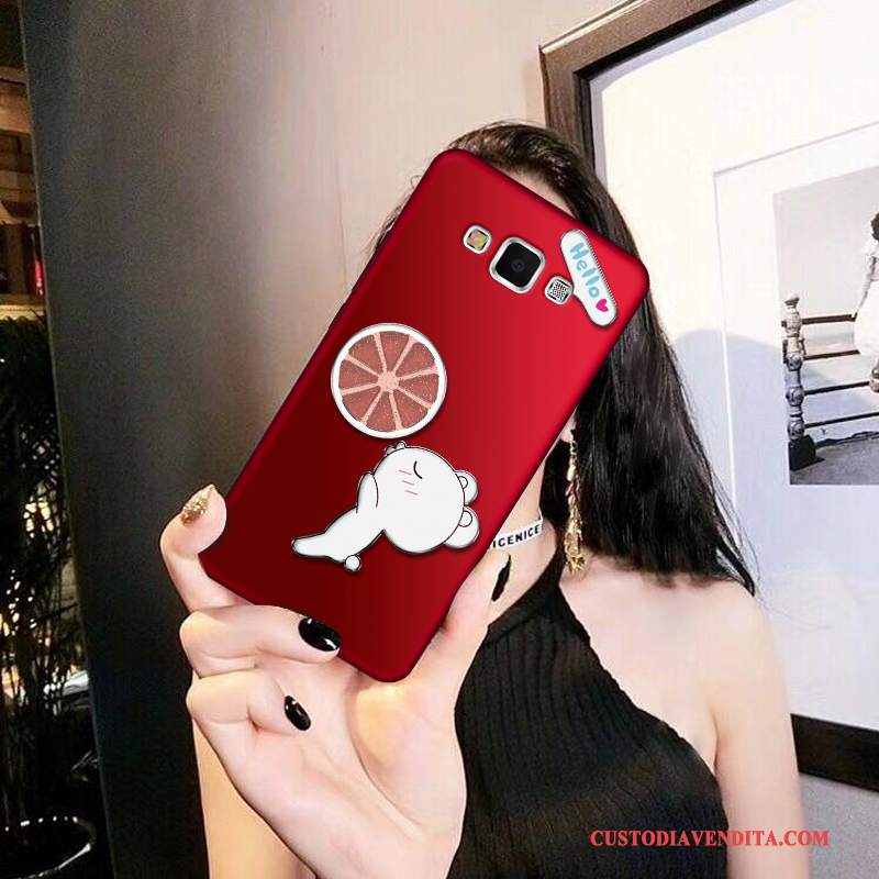 Custodia Samsung Galaxy A8 Cartone Animato Morbido Sottili, Cover Samsung Galaxy A8 Silicone Tutto Incluso Rosso