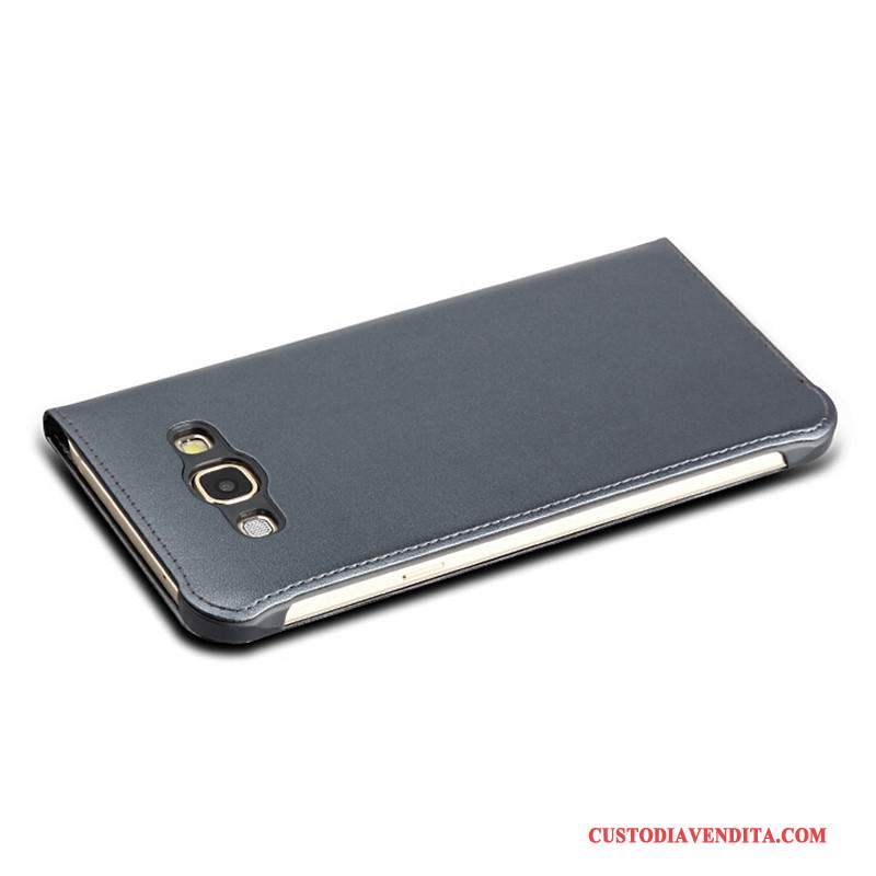 Custodia Samsung Galaxy A8 Pelle Grigio Argento, Cover Samsung Galaxy A8 Protezione Telefono