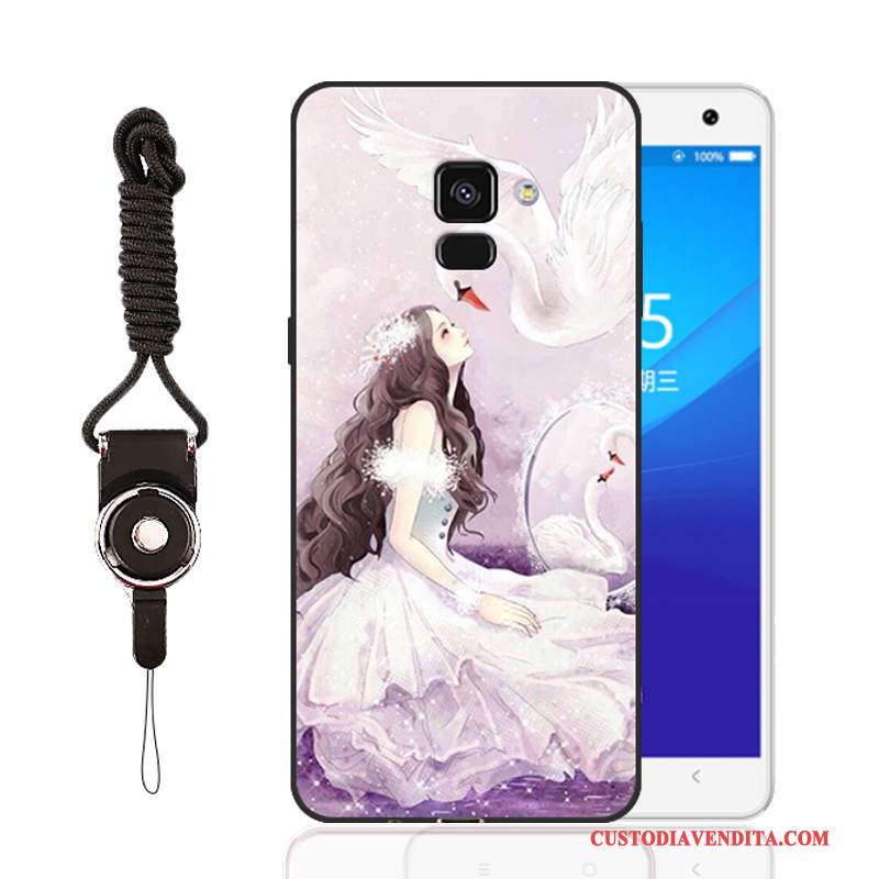 Custodia Samsung Galaxy A8 Silicone Tutto Incluso Porpora, Cover Samsung Galaxy A8 Colore Morbido Anti-caduta