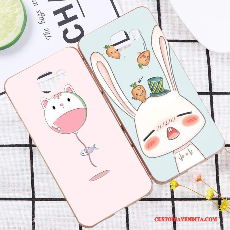 Custodia Samsung Galaxy A9 Cartone Animato Rosa Alto, Cover Samsung Galaxy A9 Silicone Blu Morbido