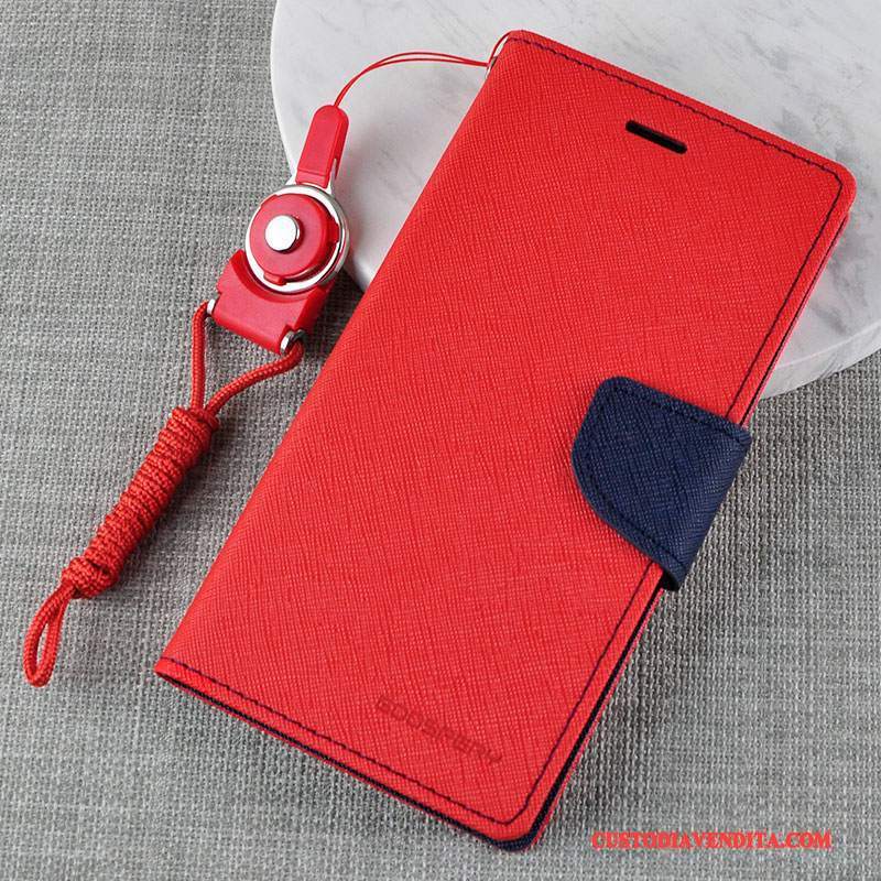 Custodia Samsung Galaxy A9 Pelle Rosso Alto, Cover Samsung Galaxy A9 Folio Telefono