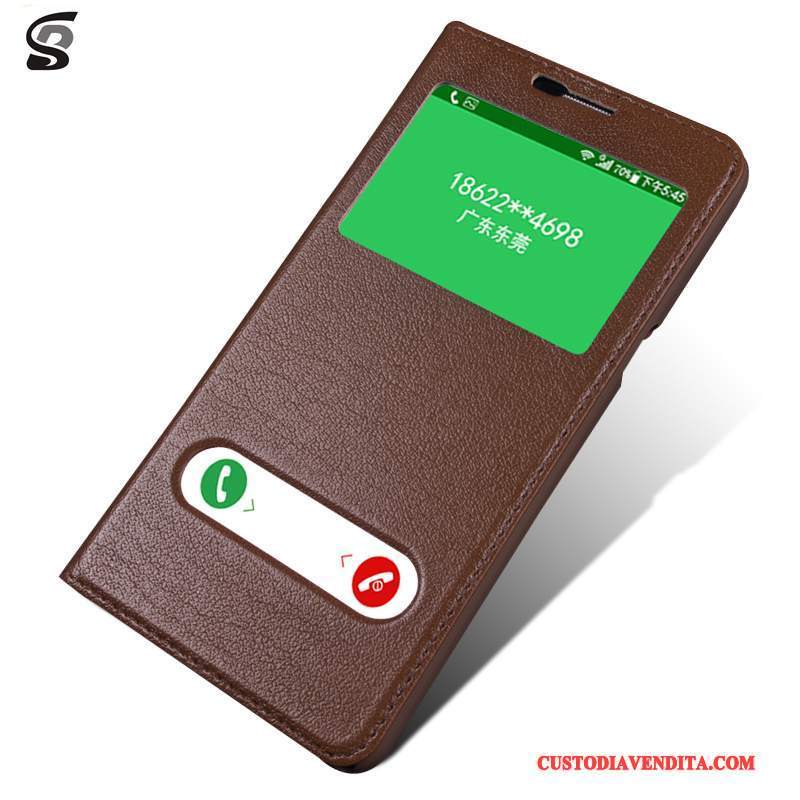 Custodia Samsung Galaxy A9 Pelle Telefono Anti-caduta, Cover Samsung Galaxy A9 Folio Marrone