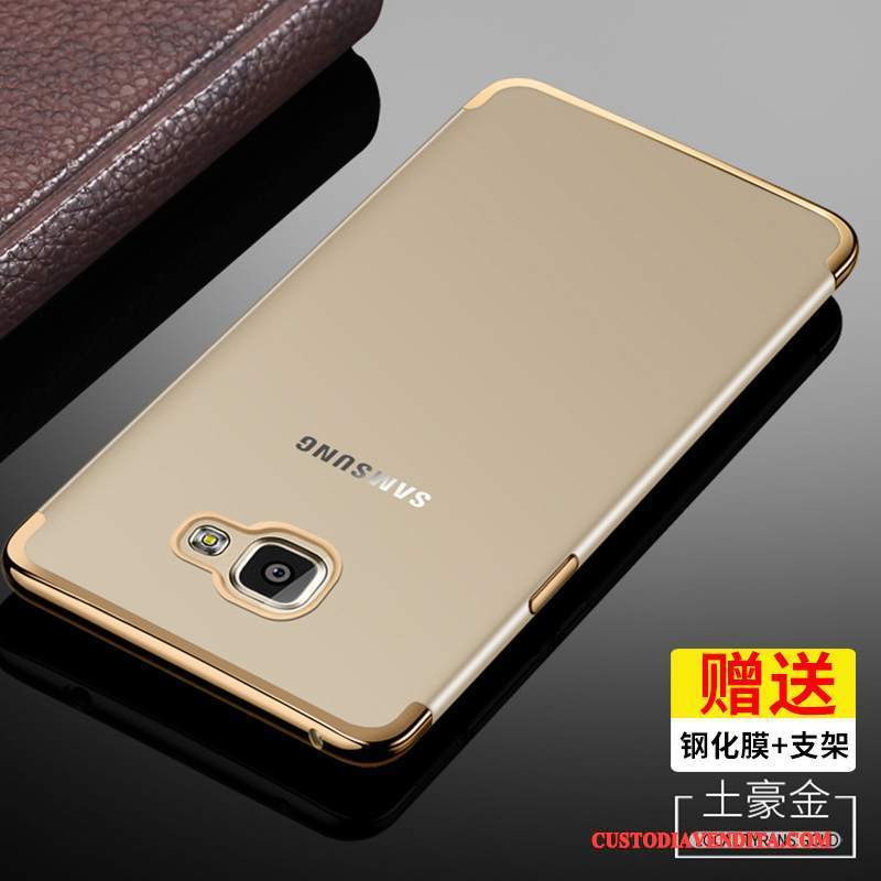 Custodia Samsung Galaxy A9 Silicone Sottile Trasparente, Cover Samsung Galaxy A9 Protezione Oro Alto