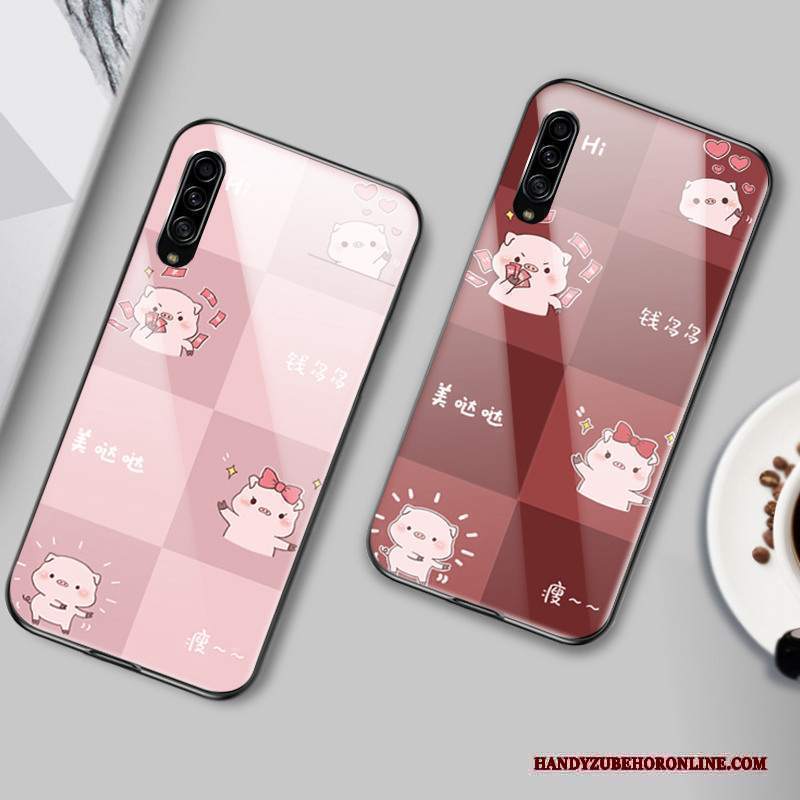 Custodia Samsung Galaxy A90 5g Cartone Animato Vetro Rosa, Cover Samsung Galaxy A90 5g Protezione Modello Coccodrillotelefono