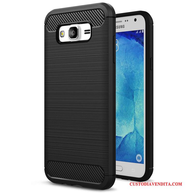 Custodia Samsung Galaxy J7 2015 Silicone Telefono Nuovo, Cover Samsung Galaxy J7 2015 Protezione Tutto Incluso Nero