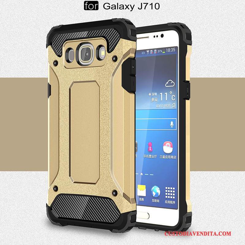 Custodia Samsung Galaxy J7 2016 Silicone Anti-cadutatelefono, Cover Samsung Galaxy J7 2016 Protezione Oro Tendenza